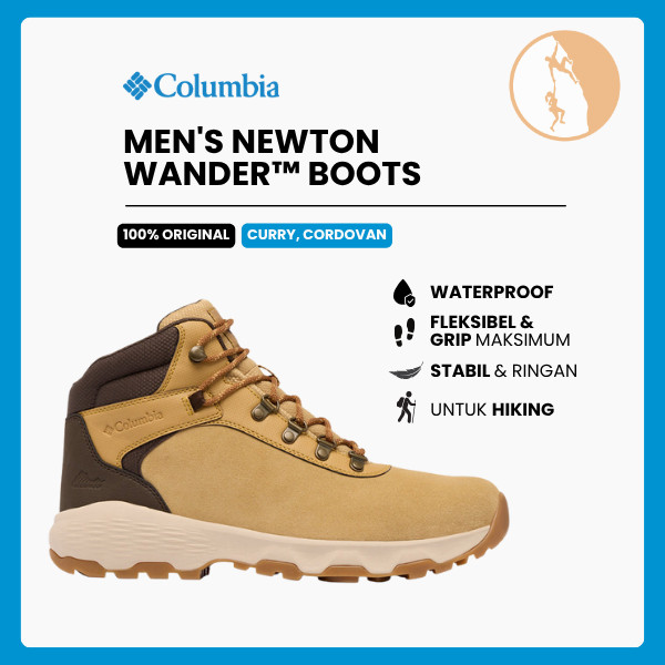 Sepatu Hiking Boots Pria - Columbia Men's Newton Wander™ Walking Boots (Curry, Cordovan)