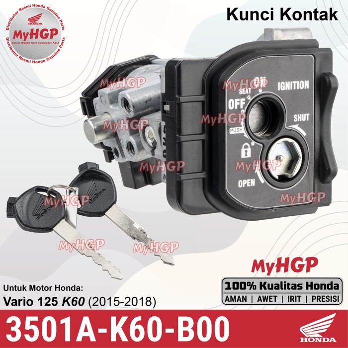3501AK60B00 - Key Set Assy - Kunci Kontak Non Remot Vario 125 LED Pertama 2015 3501A-K60-B00 3501A K