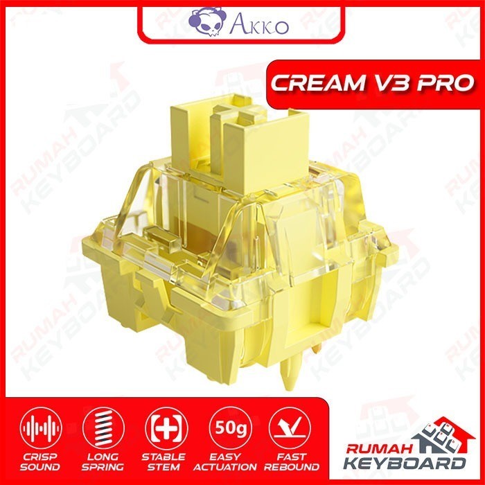 AKKO - CREAM - YELLOW - V3 - Switch - 5 PIN - 50g - PCB Mount - Linear