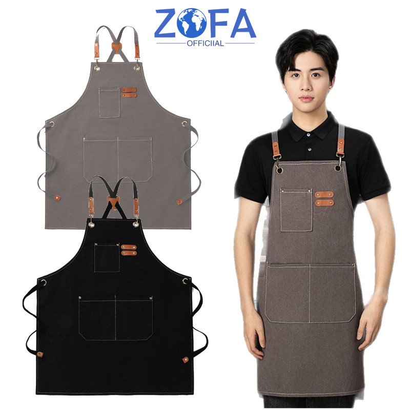 Apron Barista Premium Celemek Masak Apron Keren Celemek Pria / Wanita Apron Barista Celemek Dapur Ap