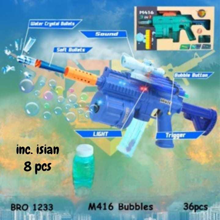 Water riffle M416 3in1 GUN mainan tembak tembakan multifungsi mainan pistol soft bullet gun peluru b