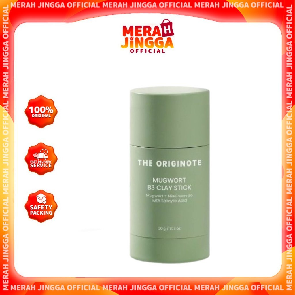 The Originote Mugwort B3 Clay Stick Mask - Masker Wajah Mugwort Acne Calm | Merah Jingga Official