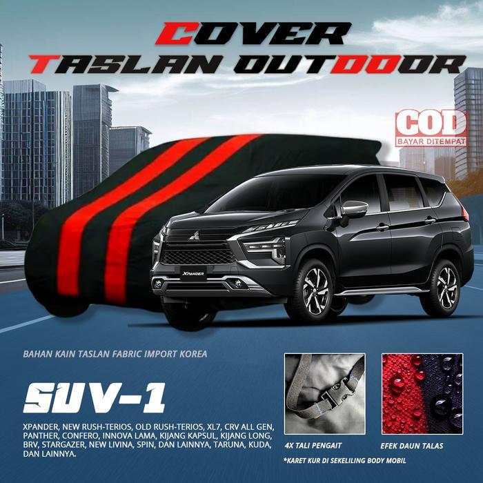 Cover Mobil Kain Taslan All-in-One: Karet Kur Tali Pengait Tahan Panas UV, Debu, dan Waterproof Outd