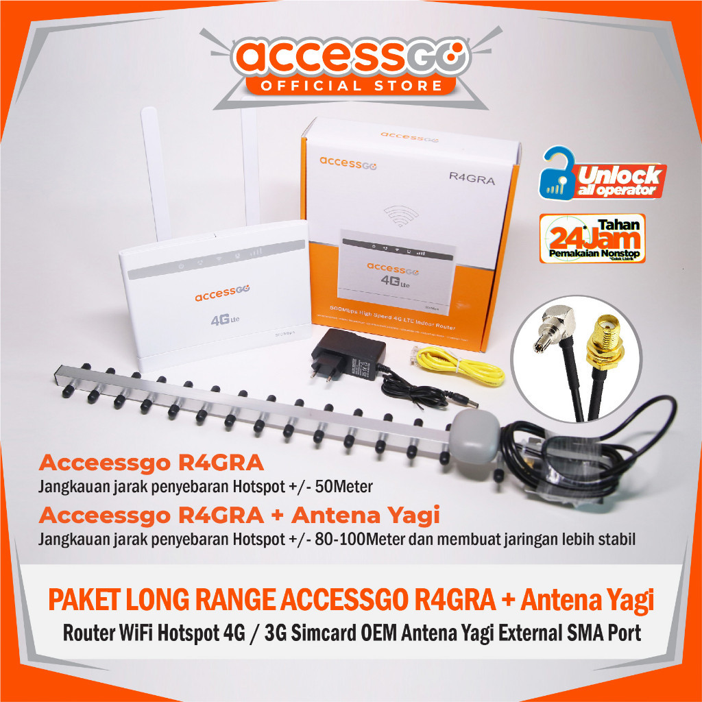 AccessGo Paket Antena dan Router 4G