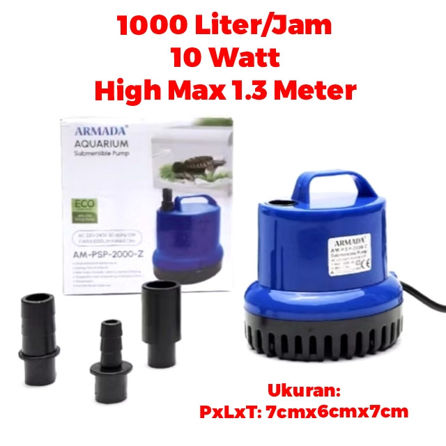 Mesin Pompa Celup PENGUIN ARMADA AM PSP 2000Z 2000 Z Filter Bawah Aquarium Aquascape Air Terjun Kola
