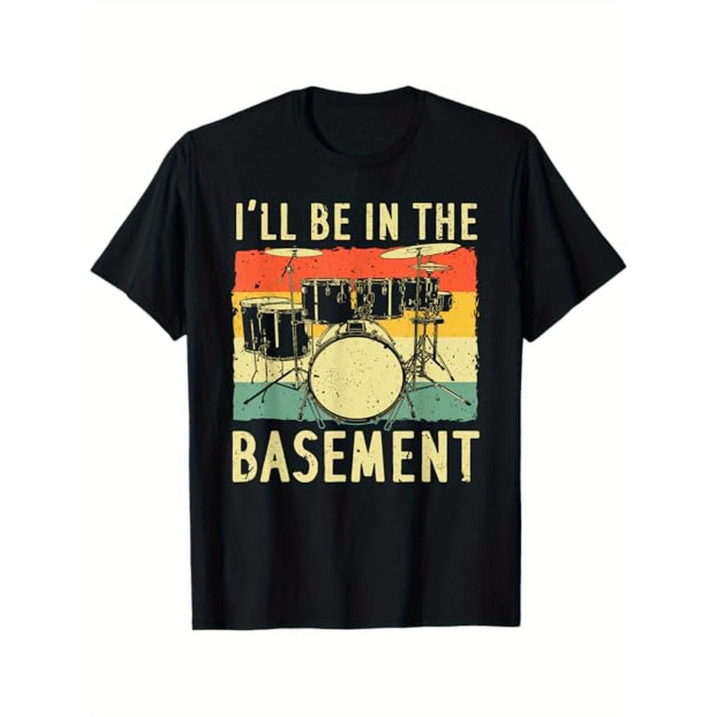 Kaos Drum Set Desain Drummer Keren - Katun 100%, Hadiah Halloween, Ukuran S-XXXL