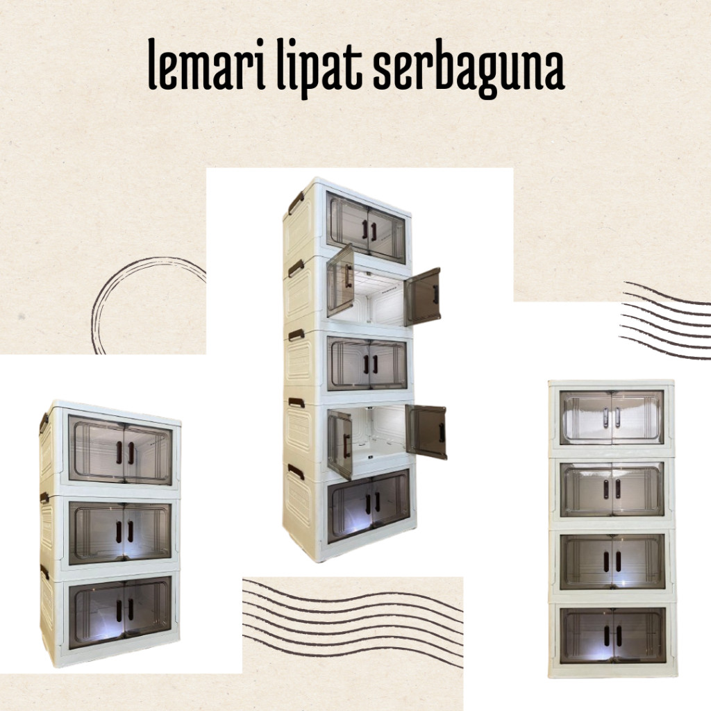 Lemari Lipat Serbaguna Susun 3 Susun 4 Susun 5  Lemari Plastik Estetik Serbaguna