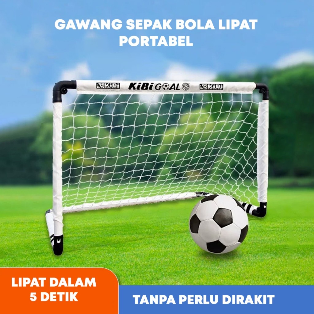 Gawang mini sepak bola untuk anak-anak lipat portabel indoor & outdoor sederhana jaring pelatihan ka