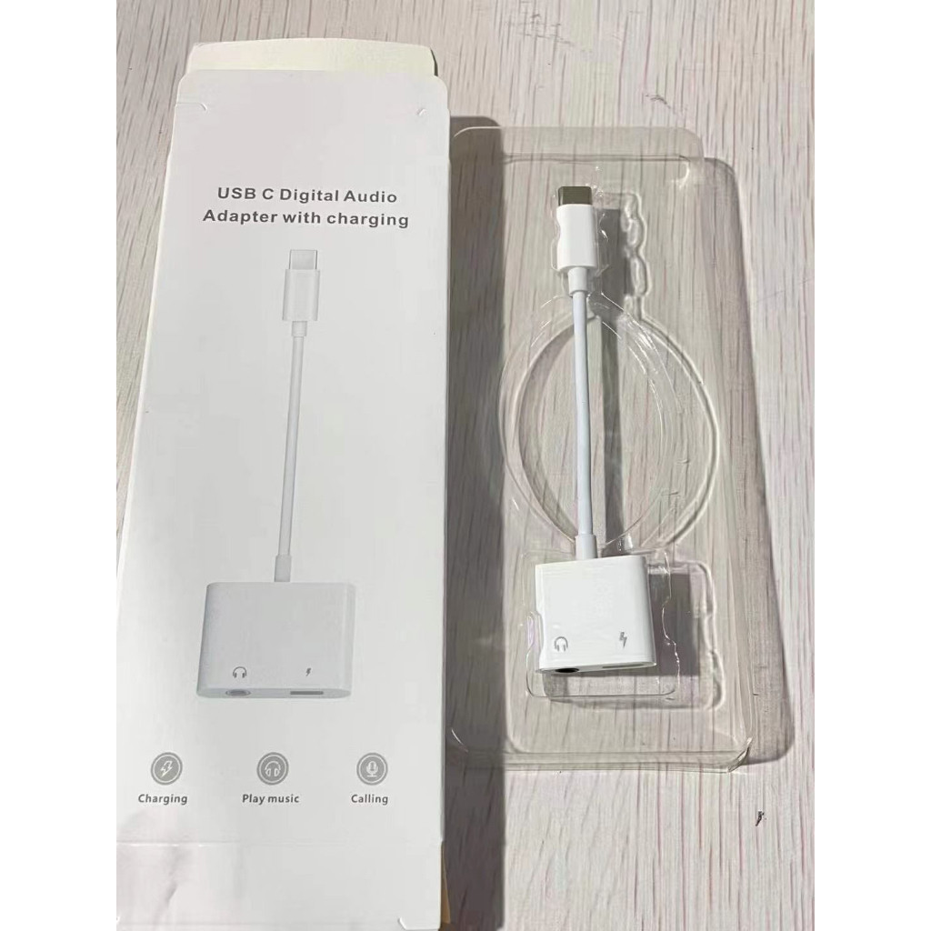 JH-031 Kabel Adapter Audio tipe c Bluetooth for usb tipe C Ke Jack Earphone 3.5 mm 2in1 / audio adap