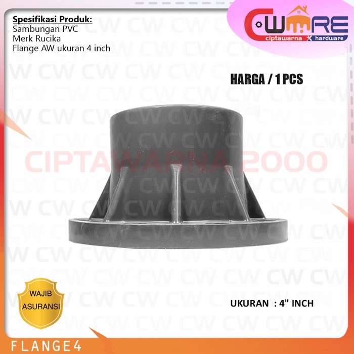 Sambungan Pipa Flange Flen Fitting PVC AW Rucika 4" Inch - CWTT