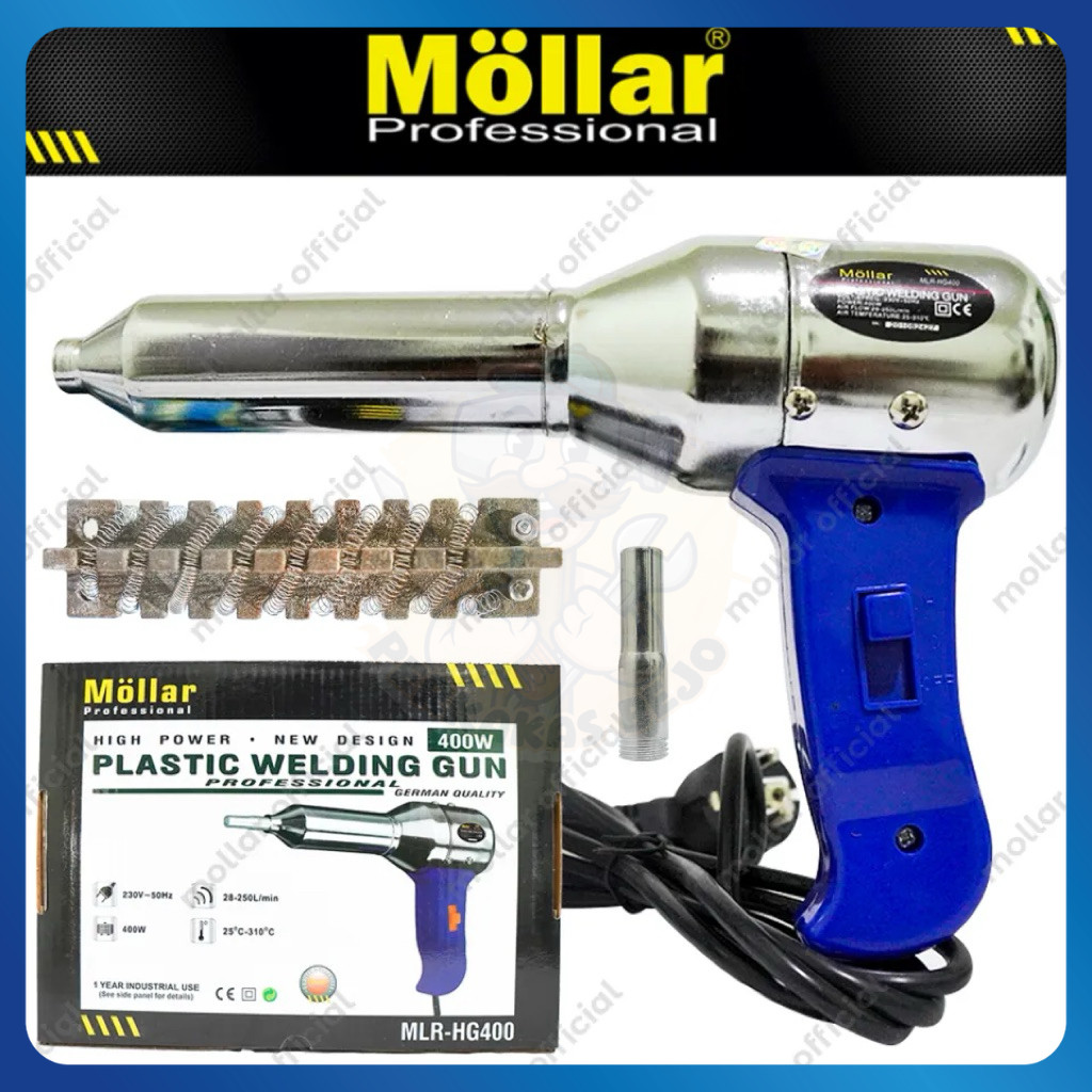 MOLLAR HG400 HEAT GUN - Blower Hot Gun Pemanas Low Watt Mlr-Hg400 - Serbaguna, Pasang Sticker, Plast