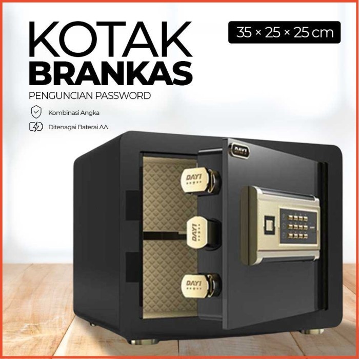 BRANKAS UANG EMAS BRANGKAS BAJA MINI TAHAN API KUNCI PASSWORD BERANGKAS DOKUMEN SERTIFIKAT