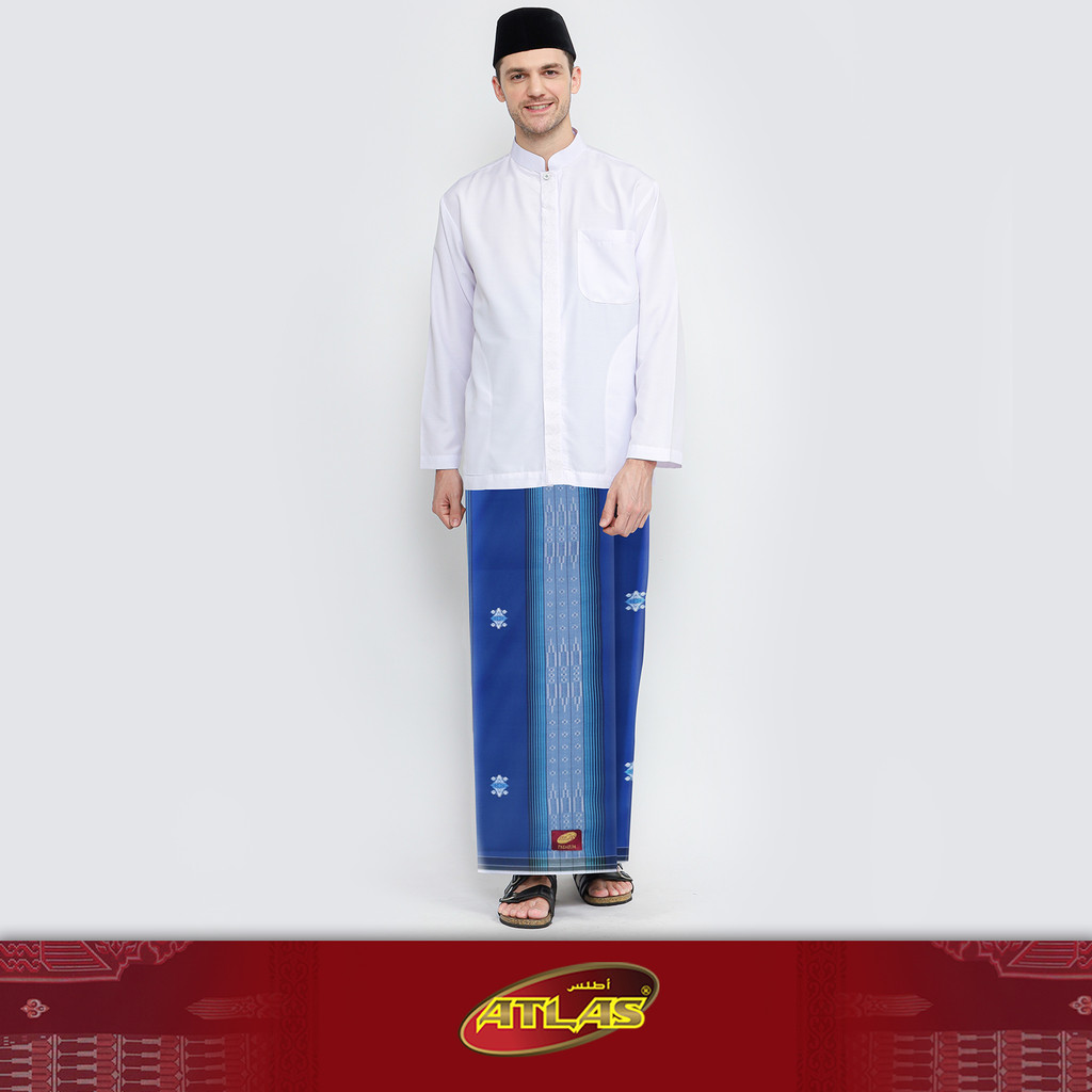 Sarung ATLAS Premium 760 Songket Biru Tua