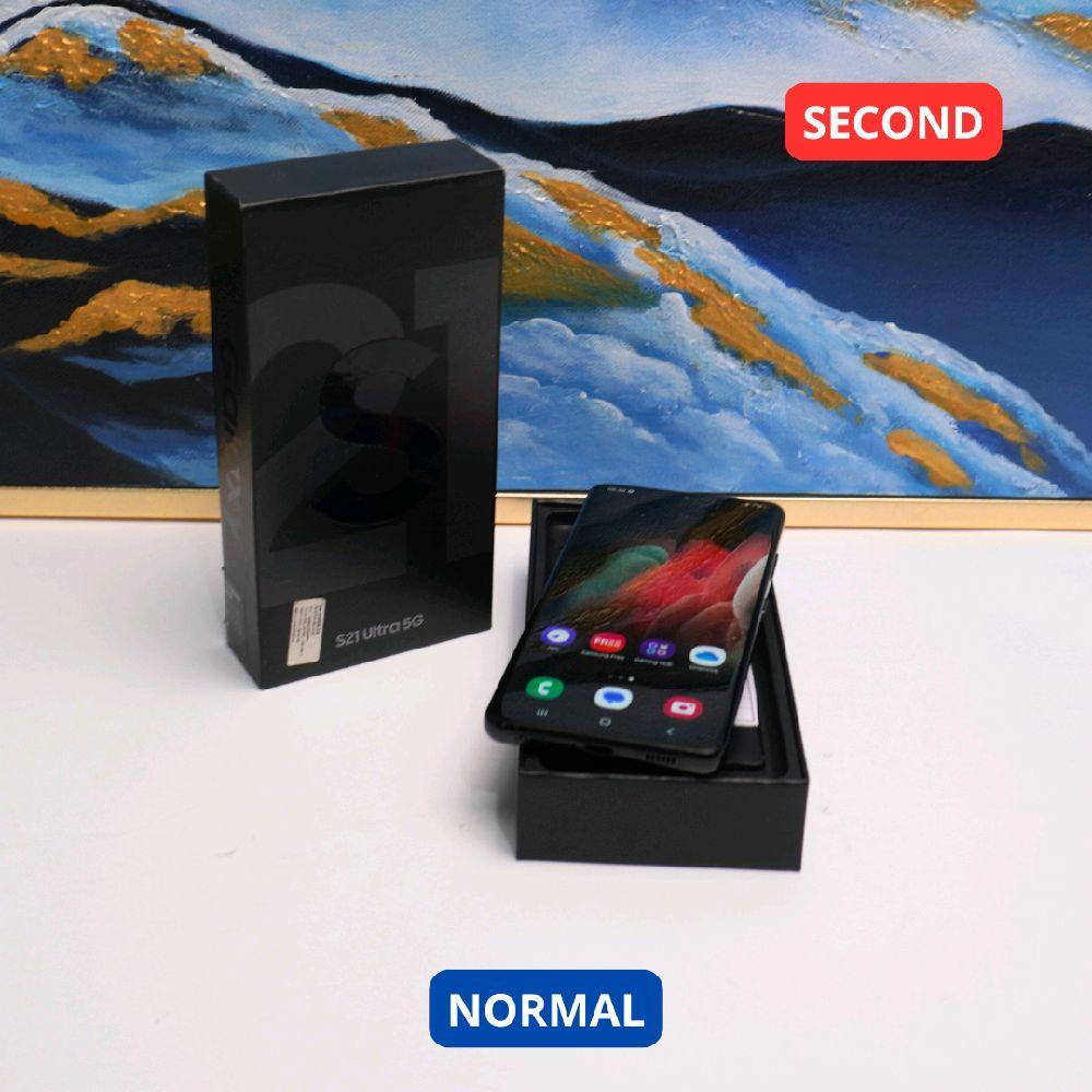 SAMSUNG S21 ULTRA 12/256 GB HP SECOND ORIGINAL SINAR MUTIARA CELL