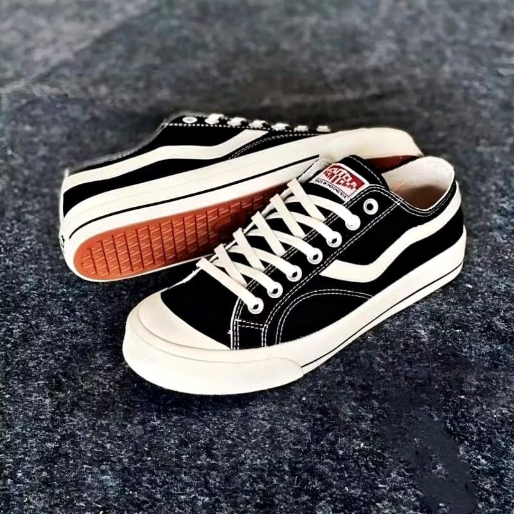 VENTELA PUBLIC LOW BLACK NATURAL Sepatu Pria Casual Sneakers Laki Laki Dewasa Keren Santai Sepatu Wa