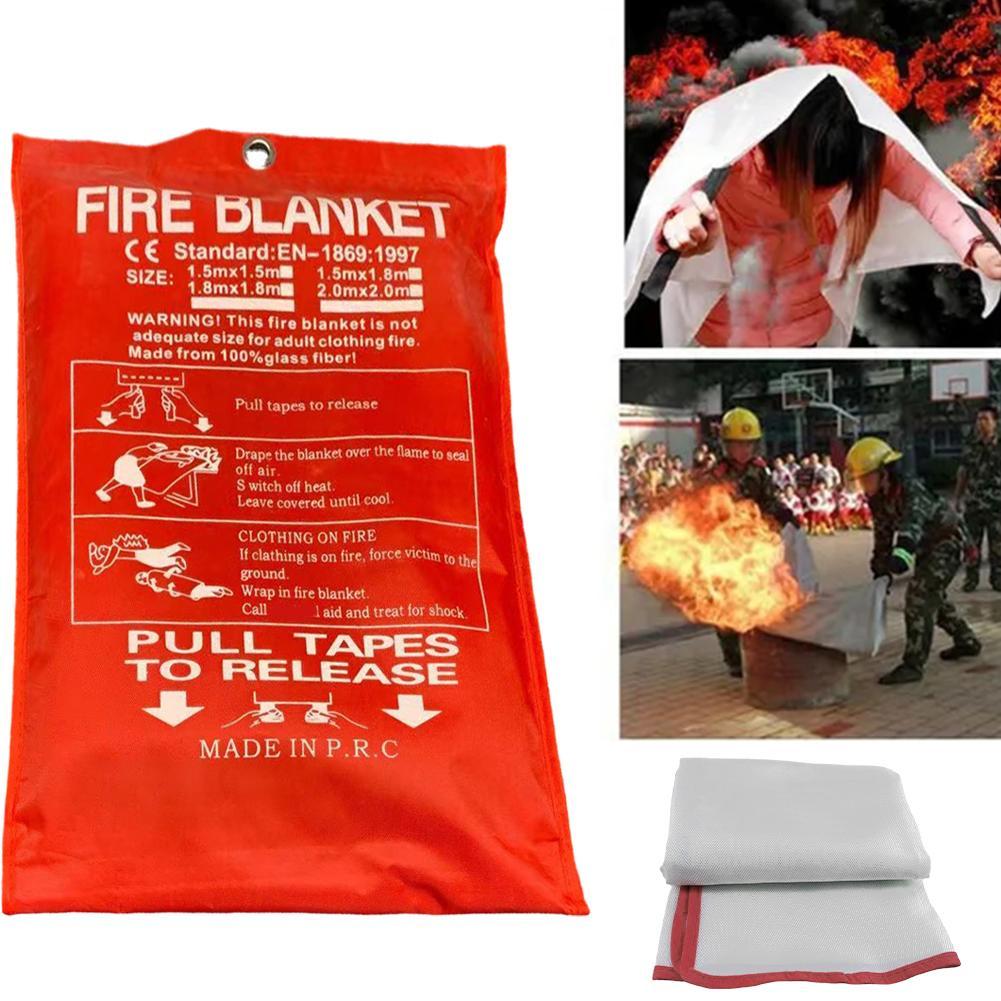 Fire Blanket Fiberglass Fire Emergency Blanket Suppression Blanket Flame Retart Blanket Escape Survi