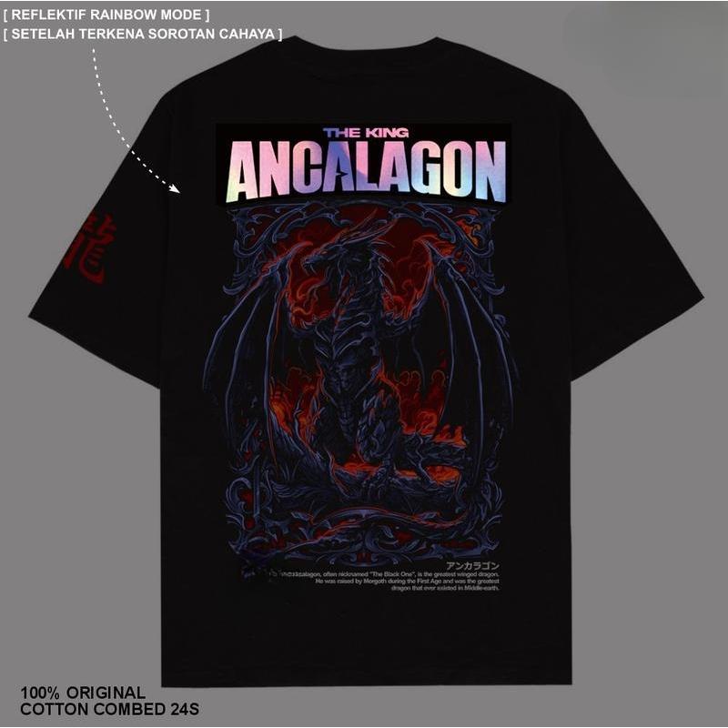 (Gratis Stiker) Kaos Baju Distro Sablon Reflective Rainbow The King Ancalagon NB204 Unisex Pria Wani