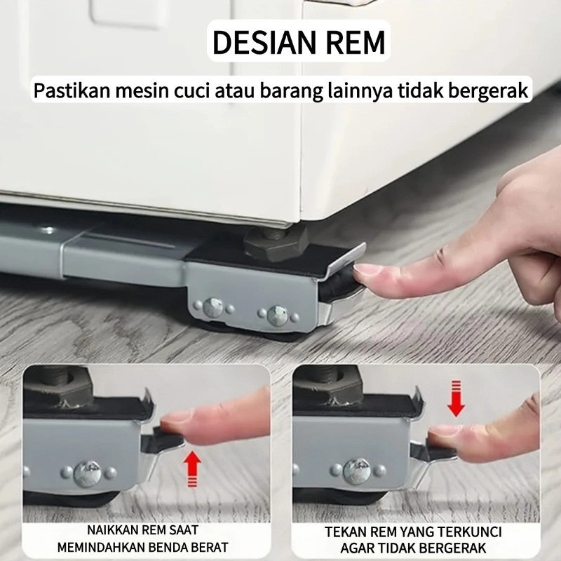 Roda Lemari Portable Roda kulkas - Tatakan mesin cuci  - Tatakan kulkas - Kaki kulkas Roda Portable 