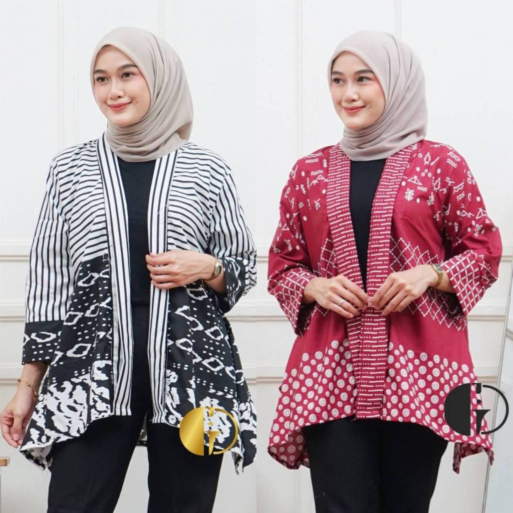 PROMO  Keiko Cardigan Knit - Blazer Batik Wanita Atasan Batik Blouse Jaz Outer Kantor Premium Eksklu