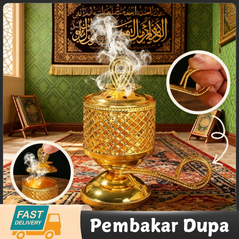 Pembakar Dupa Logam Gaya Arab/pembakar Dupa Emas/pembakar Dupa Genggam