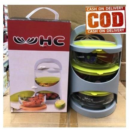 Rantang Kaca Olla Bowl 3 Susun