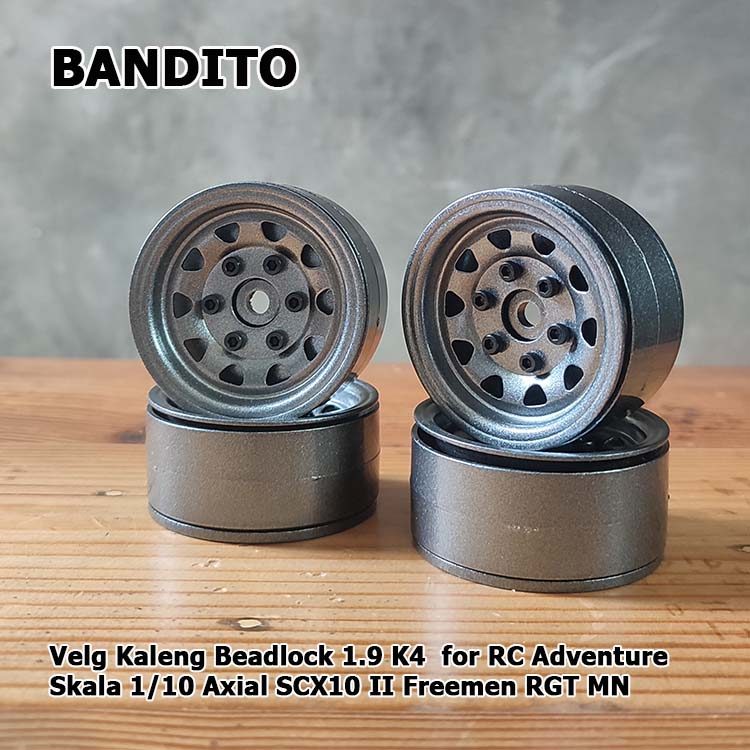 BANDITO Velg Kaleng Beadlock 1.9 K4  for RC Adventure Skala 1/10  Axial SCX10 II Freemen RGT MN