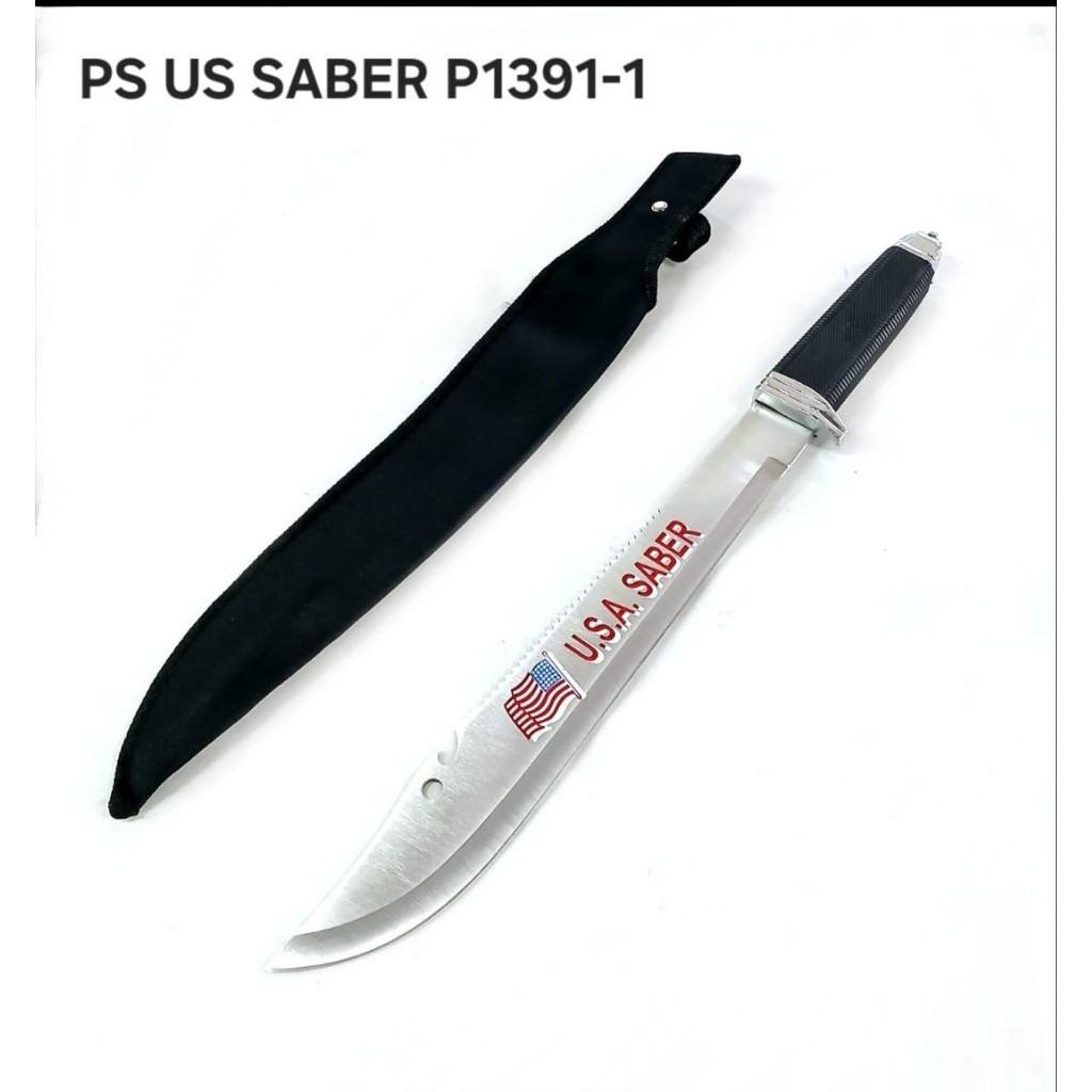 Pisau Outdoor USA Saber P1391-1 – Pisau Survival Serbaguna dengan Sarung