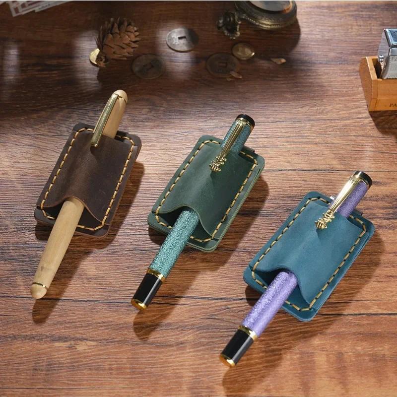 Leather Pen Holder with Clip Notebook Pen Holder Pen Sleeve for Journal Notebook