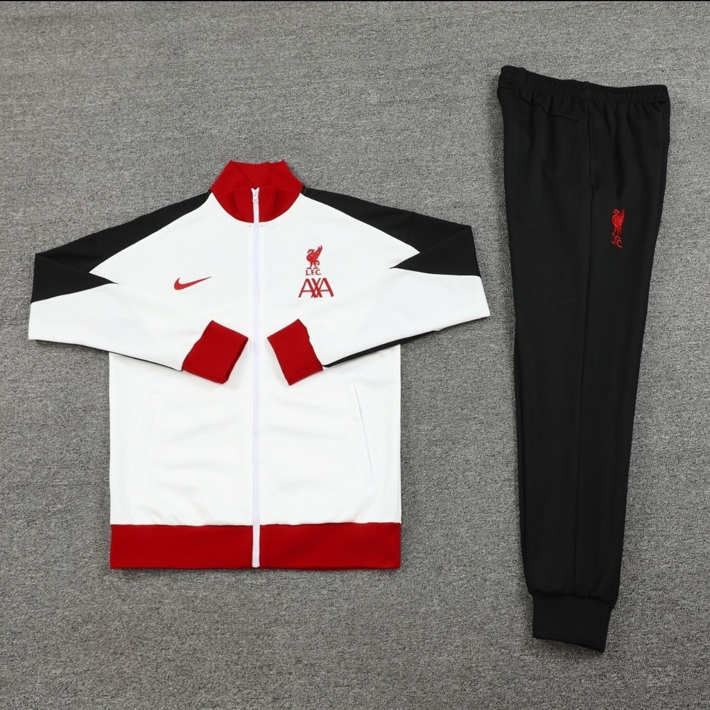 24/25 Liga Premier Liverpool Jaket Olahraga Santai Lengan Panjang Seragam Pelatihan Set Jersey Sepak