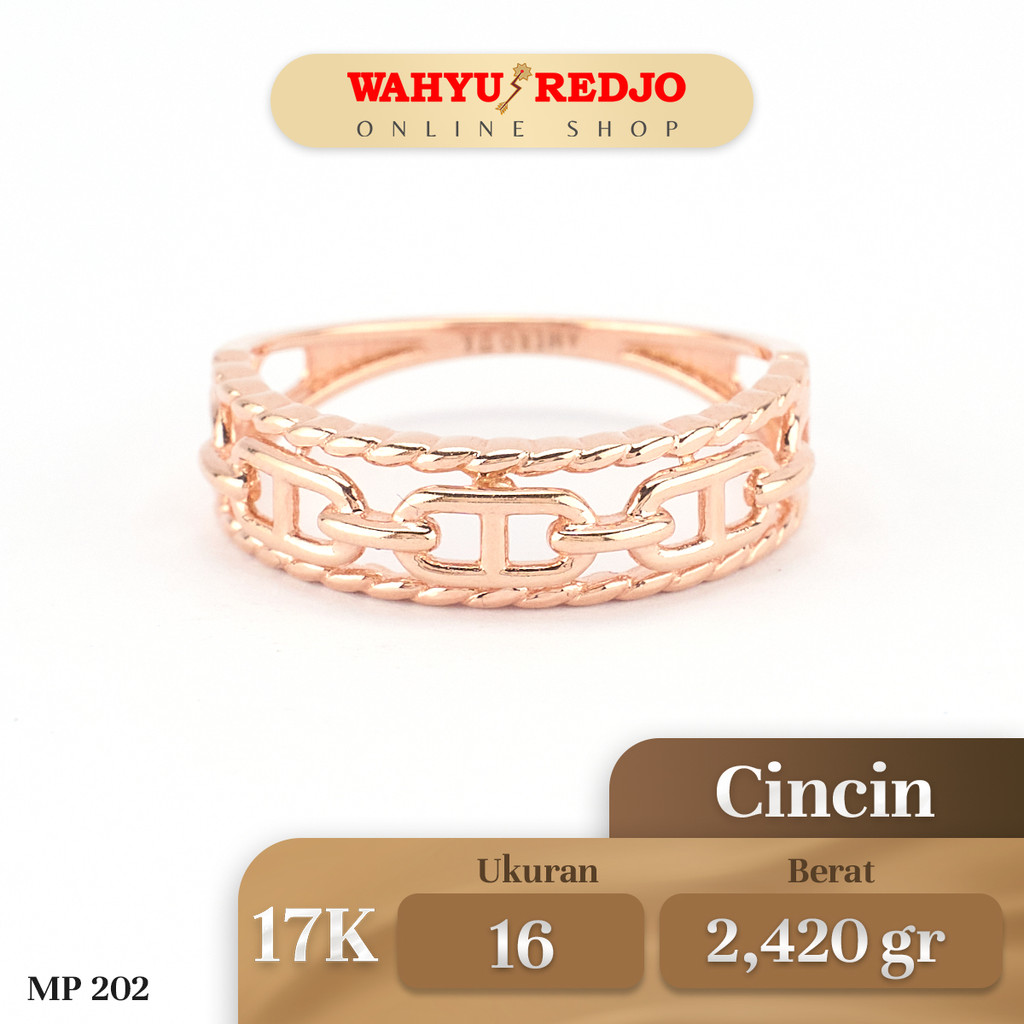 Cincin Emas Rose Gold Kadar 17K Wahyu Redjo CC-17K-28410367-PMR