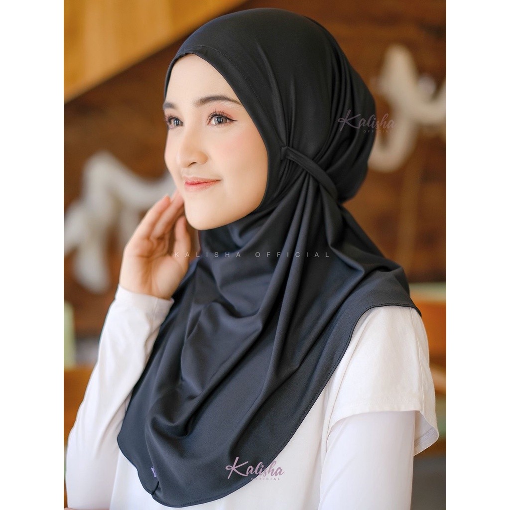 Hijab Instan Sport Jersey Menutup Dada Non Pet Tali  Hamidah Naya Bergo Non Pet Daily Olaharaga
