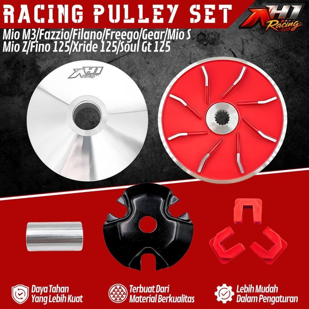 AH1 PULLEY SET COSTUM BUBUT DERAJAT 13.5 M3 FAZZIO GRAND FILANO MIO S Z XRIDE SOUL GT FINO 125 FREEG