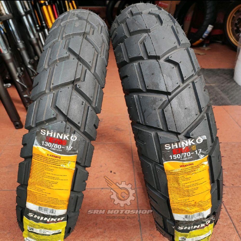 Set Ban Shinko E705 130/80-17 & 150/70-17 Trail Master Dual Purpose Made In Korea