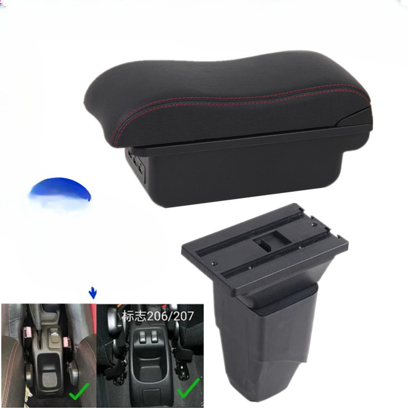 For Peugeot 206 Armrest box For Peugeot 206 207 CC Cabrio Car Armrest Storage Box Interior Decated R