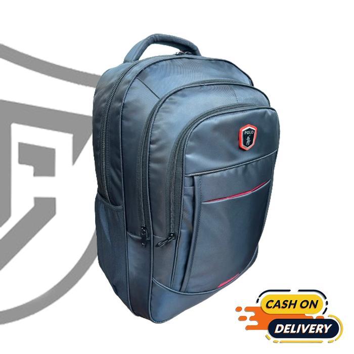 TAS RANSEL POLO TY01 UKURAN BESAR / Backpack POLO TY01 Pria & wanita 2 Warna - Hitam