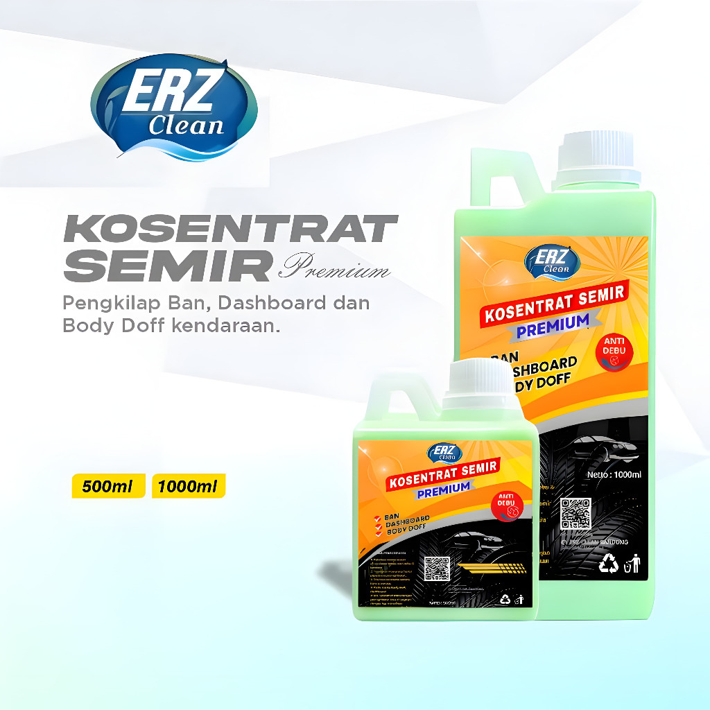 Kosentrat Semir ERZ Clean Premium Semir Ban Anti Debu Semir Jok Dashboard & Body Doff Penghitam Ban 