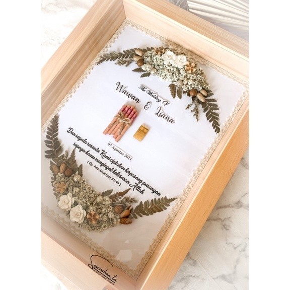 Sehari Jadi MAHAR RUSTIC/MAHAR PERNIKAHAN/MAHAR FRAME KAYU/MAHAR MURAH/ MAHAR EDELWEIS/MAHAR UANG/MA