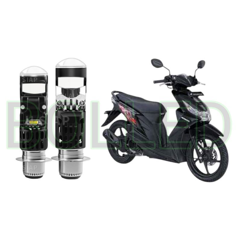 1pcs Lampu depan LED H6 Mini BiLED motor Honda Beat karbu BLD