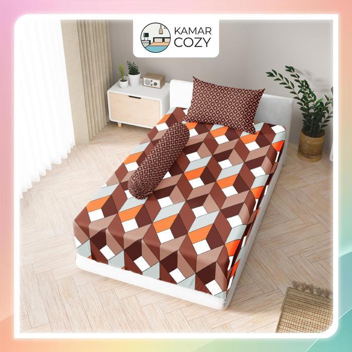 Sprei Kintakun Set Fitted Single 90x200 / 100x200 / 120x200 Valeska Dluxe Aesthetic Tinggi 25 cm Est