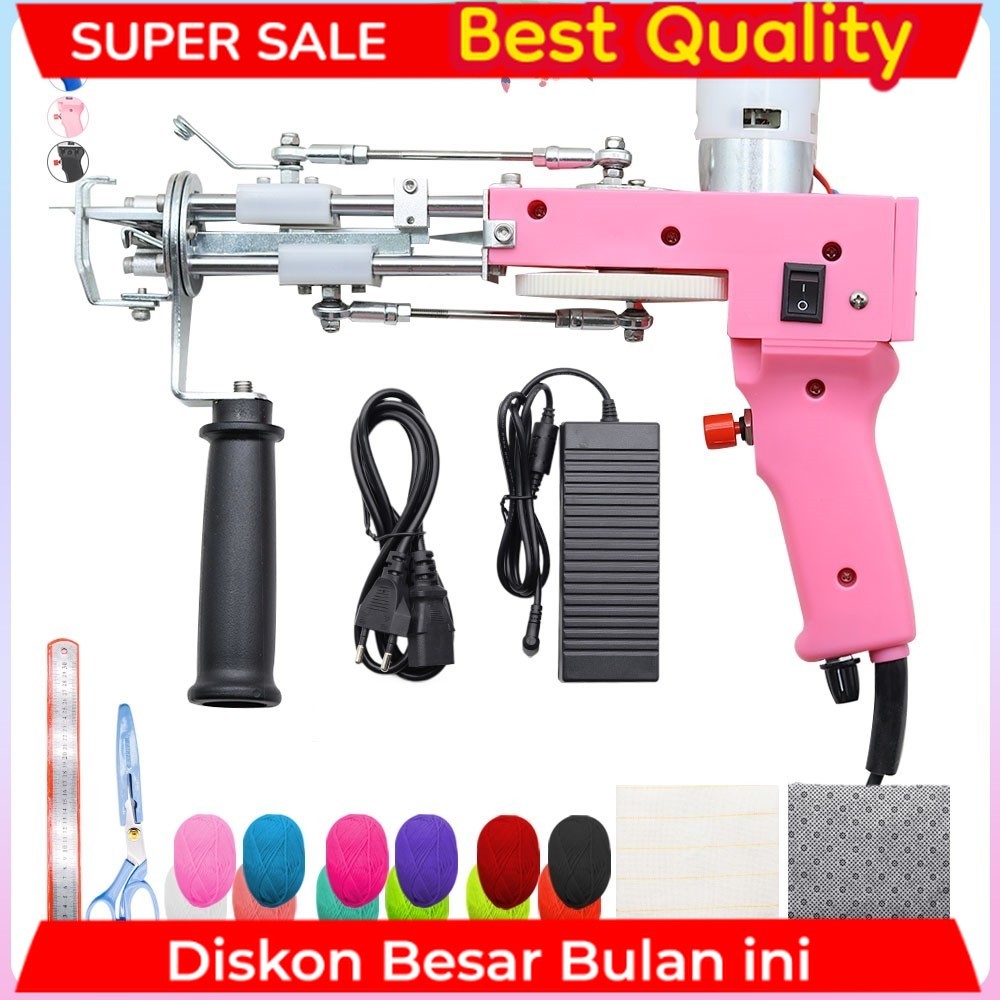 Upgrade 2 In 1 Electric Carpet Tufting Gun hand Gun Carpet weaving flocking Machine Loop Pile Cut To