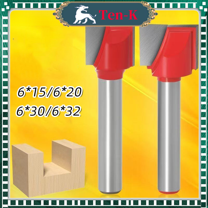 6mm Mata Router Bit / Flat Bottom End Mill / Mata Profil Kayu Router Shank
