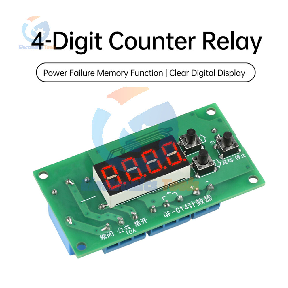 DC 12V24V 09999 gital Electronic Counter Module Process Counter Controller with Relay Output LED Low