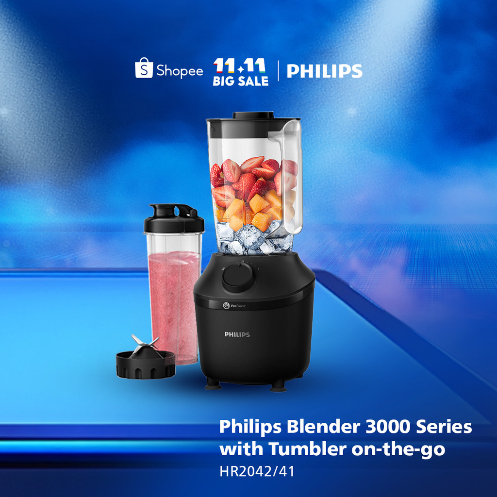 Blender Philips Plastik 1 Liter - 3000 series HR2042/41 - Blender Jus - Blender Juicer- Blender Terb