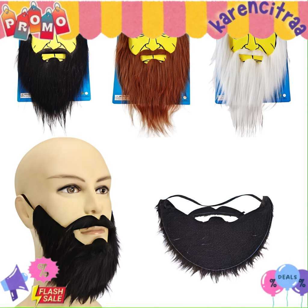 Jenggot Palsu Warna Hitam Coklat Putih – Kostum Cosplay Drama dan Pesta TERLARIS  CCOS