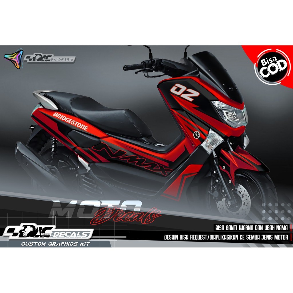 Stiker Motor Sticker decal full body Yamaha Nmax merah Murah Berkwalitas