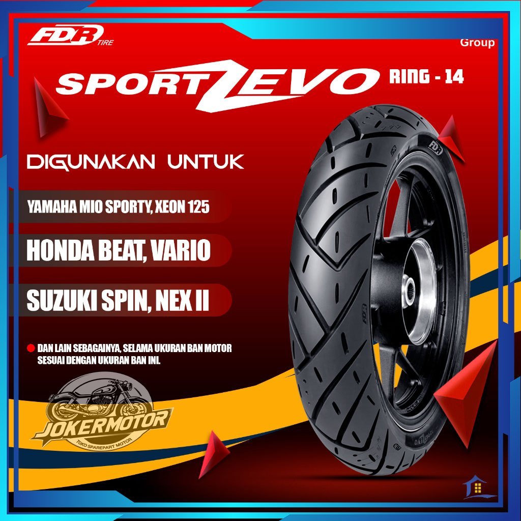FDR TL SPORT ZEVO RING 14 BAN MOTOR TUBELESS - JOKERMOTOR