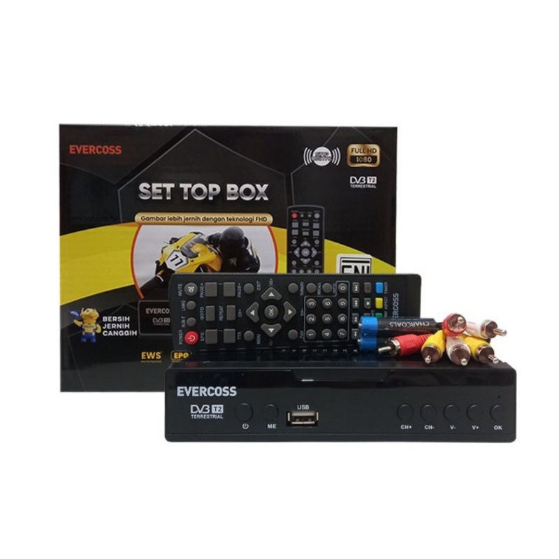 set top box tv digital  EVERCOSS PRIME / STB EVERCROSS MAX / STB SUPER HD KOMODO DVB T2 TV DIGITAL
