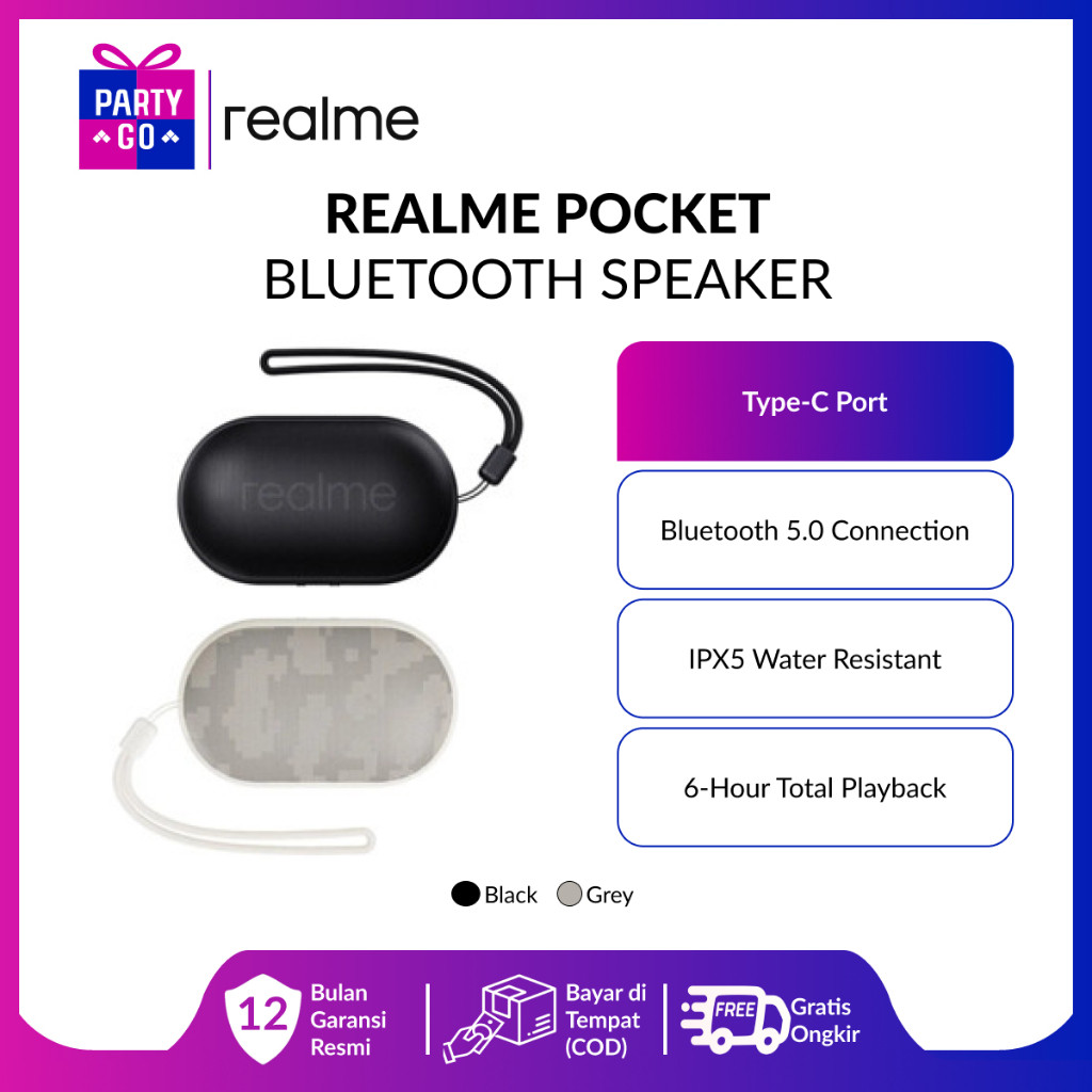 realme Pocket Bluetooth Speaker Robot Bluetooth 5.0 Audio Wireless Super Bass Mini Stereo Original