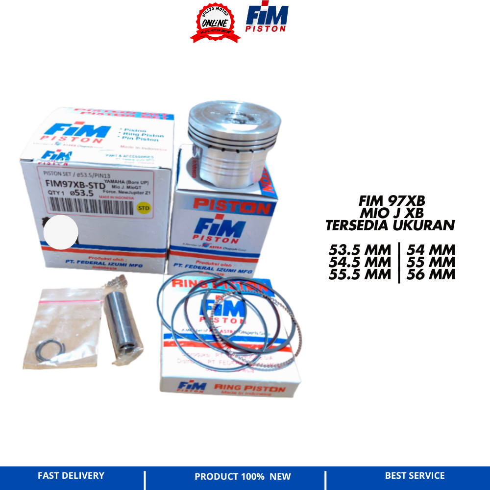 PISTON KIT MIO J XB 53.5 54 54.5 55 55.5 56 PIN13 FIM97XB FIM IZUMI