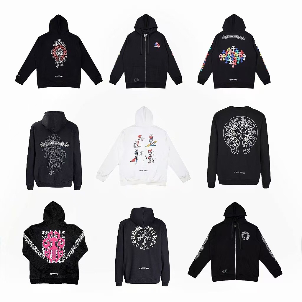 Chrome Hearts Horseshoe Cross Sweater Zip Berkerudung